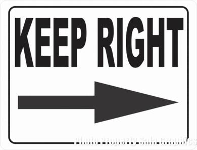 Keep Right with Directional Arrow Sign - Signs & Decals by SalaGraphics