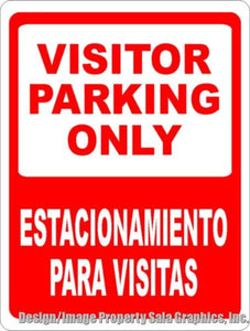 Bilingual Visitor Parking Sign. Estacionamiento para visitas signo - Signs & Decals by SalaGraphics