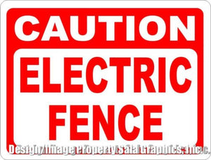 Caution Electric Fence Sign - Signs & Decals by SalaGraphics