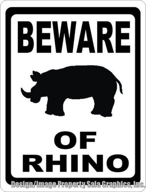 Beware of Rhino Sign - Signs & Decals by SalaGraphics