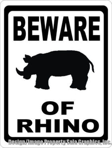 Beware of Rhino Sign - Signs & Decals by SalaGraphics