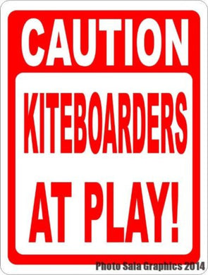 Caution Kiteboarders at Play Sign - Signs & Decals by SalaGraphics