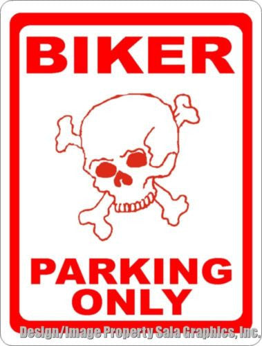 Biker Parking Only Sign - Signs & Decals by SalaGraphics