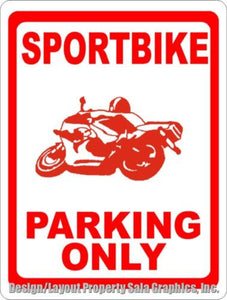 Sportbike Parking Only Sign - Signs & Decals by SalaGraphics