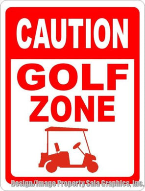 Caution Golf Zone Sign - Signs & Decals by SalaGraphics