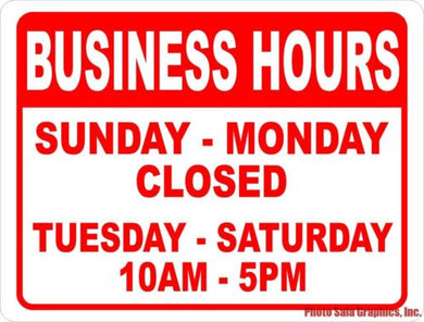 Custom Business Hours Sign