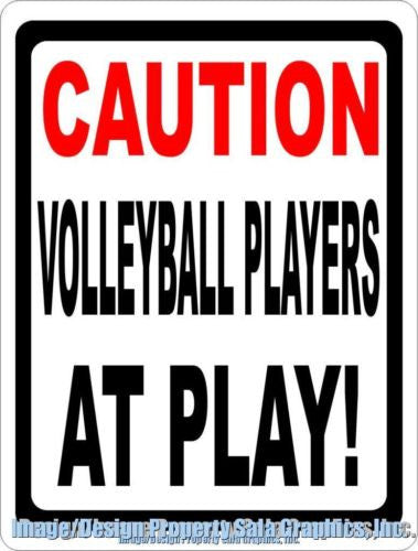 Caution Volleyball Player at Play Sign - Signs & Decals by SalaGraphics