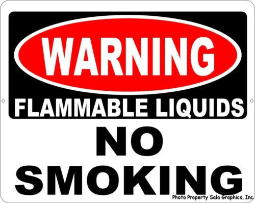Warning Flammable Liquids No Smoking Sign - Signs & Decals by SalaGraphics