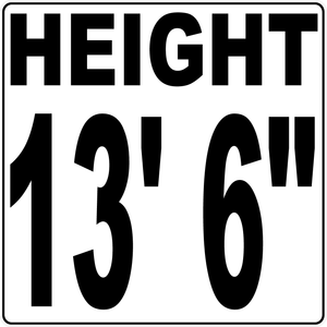 Semi Truck Height Indicator Decal