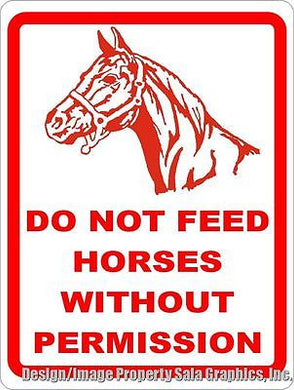 Do Not Feed Horses without Permission Sign - Signs & Decals by SalaGraphics