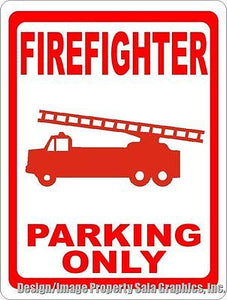 Firefighter Parking Only Sign - Signs & Decals by SalaGraphics