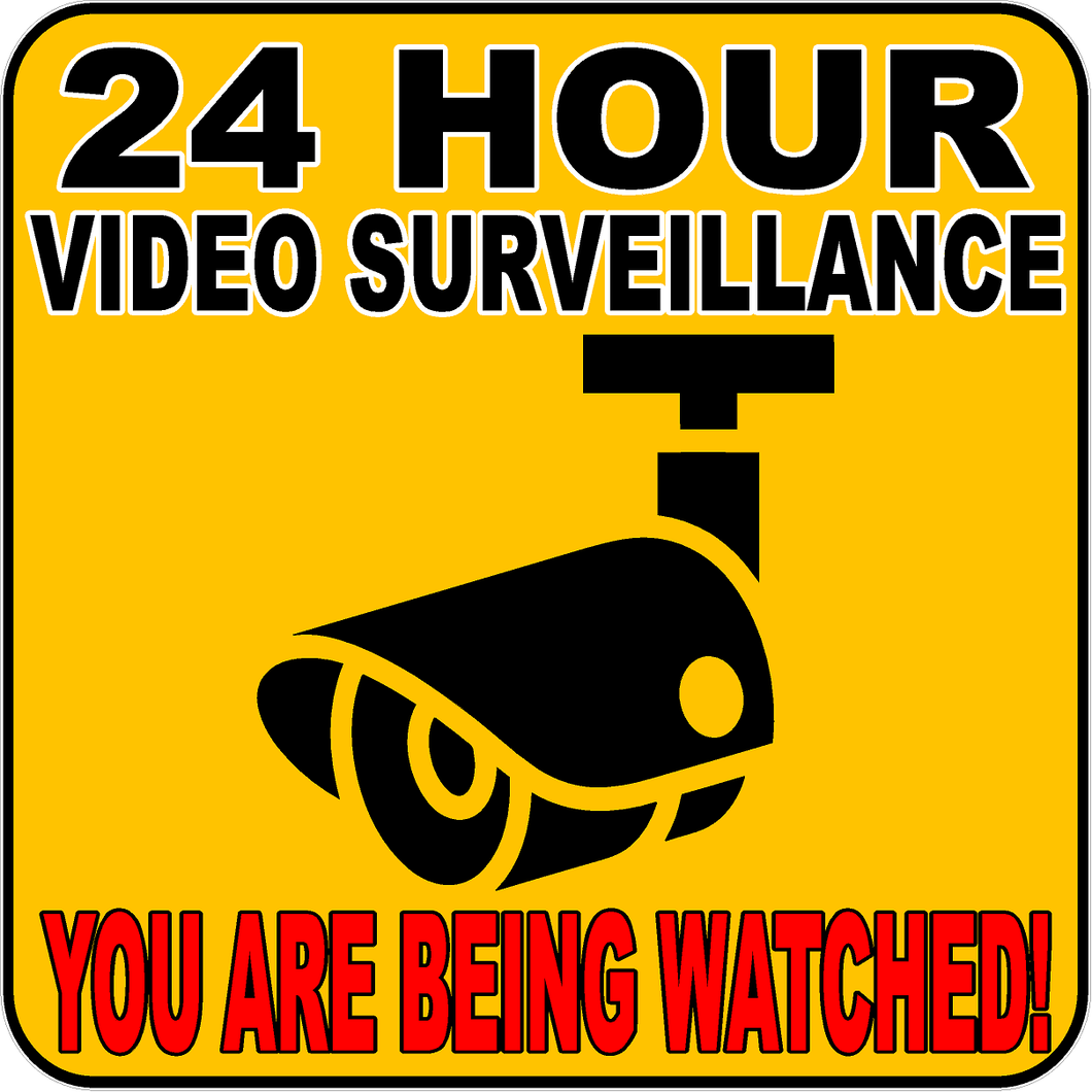 24 Hr Video Surveillance Decal