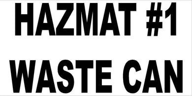 Hazmat Waste Can Decal