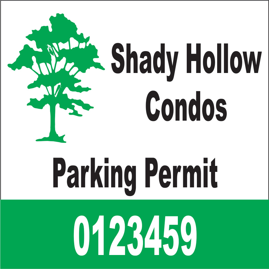 Parking Permit with Numbering Decal