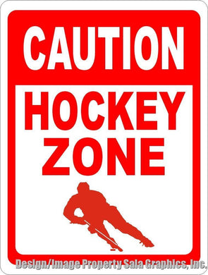 Caution Hockey Zone Sign - Signs & Decals by SalaGraphics