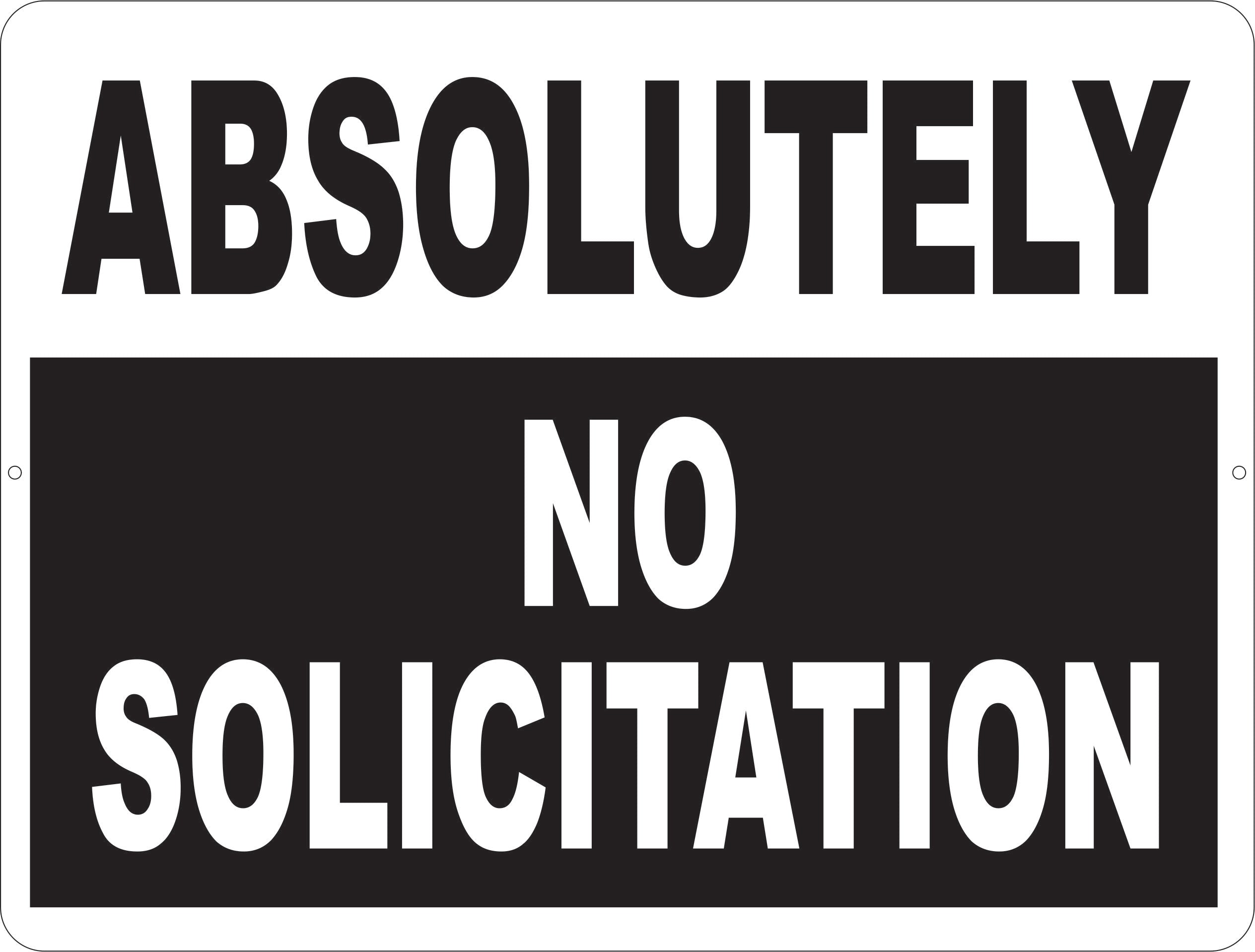 Absolutely No Solicitation Sign – Signs by SalaGraphics