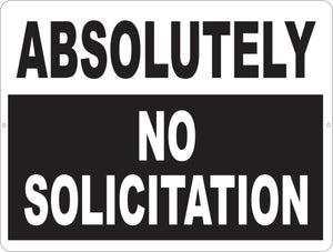 Absolutely No Solicitation