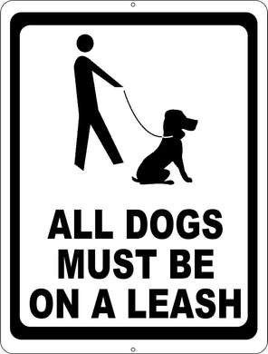 All Dogs Must Be on a Leash Sign