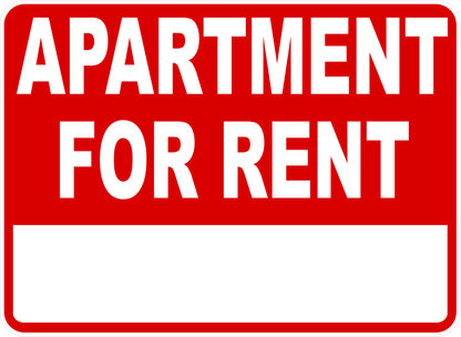 Apartment For Rent Sign Customizable