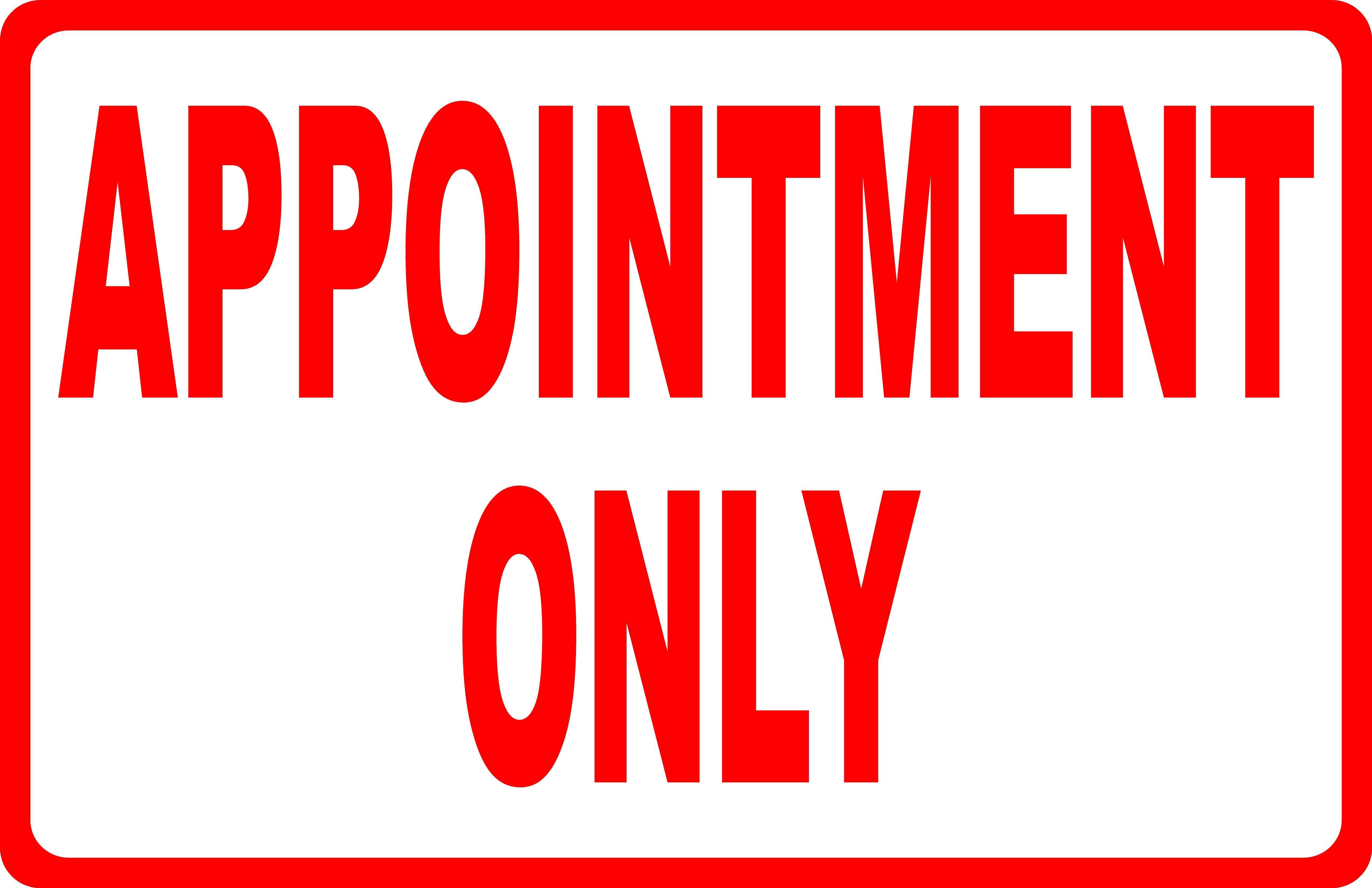 Appointment Sign Blue Appointment Only Sign – signs by salagraphics