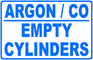 Argon / CO Empty Cylinders Sign