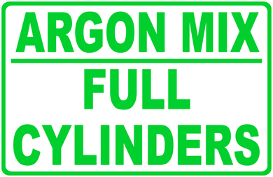 Argon Mix Full Cylinders Sign