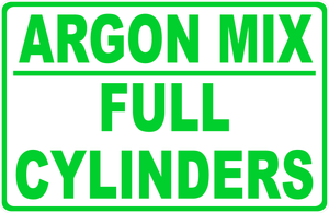 Argon Mix Full Cylinders Sign