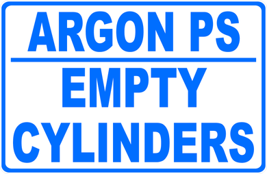 Argon PS Empty Cylinders Sign