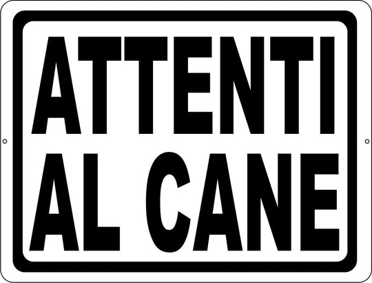 Cartello Attenti Al Cane Vsafety - Plastica 200x300 Mm, Giallo/Nero, Conforme EN ISO 7010