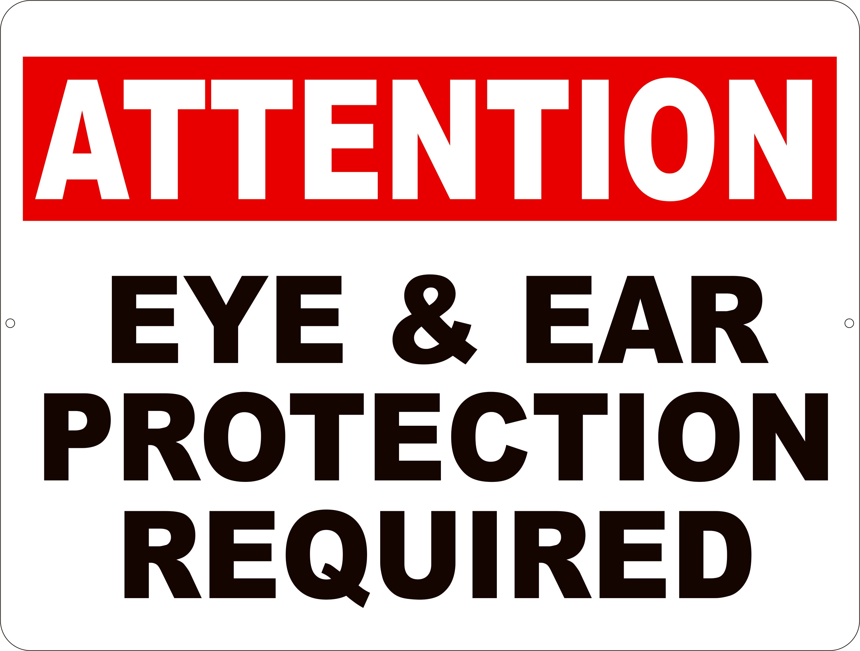 Eye And Ear Protection Sign
