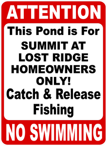 Community Catch & Release Fishing Sign Customizable for Your Community