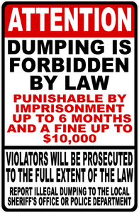Attention Dumping is Forbidden by Law Sign