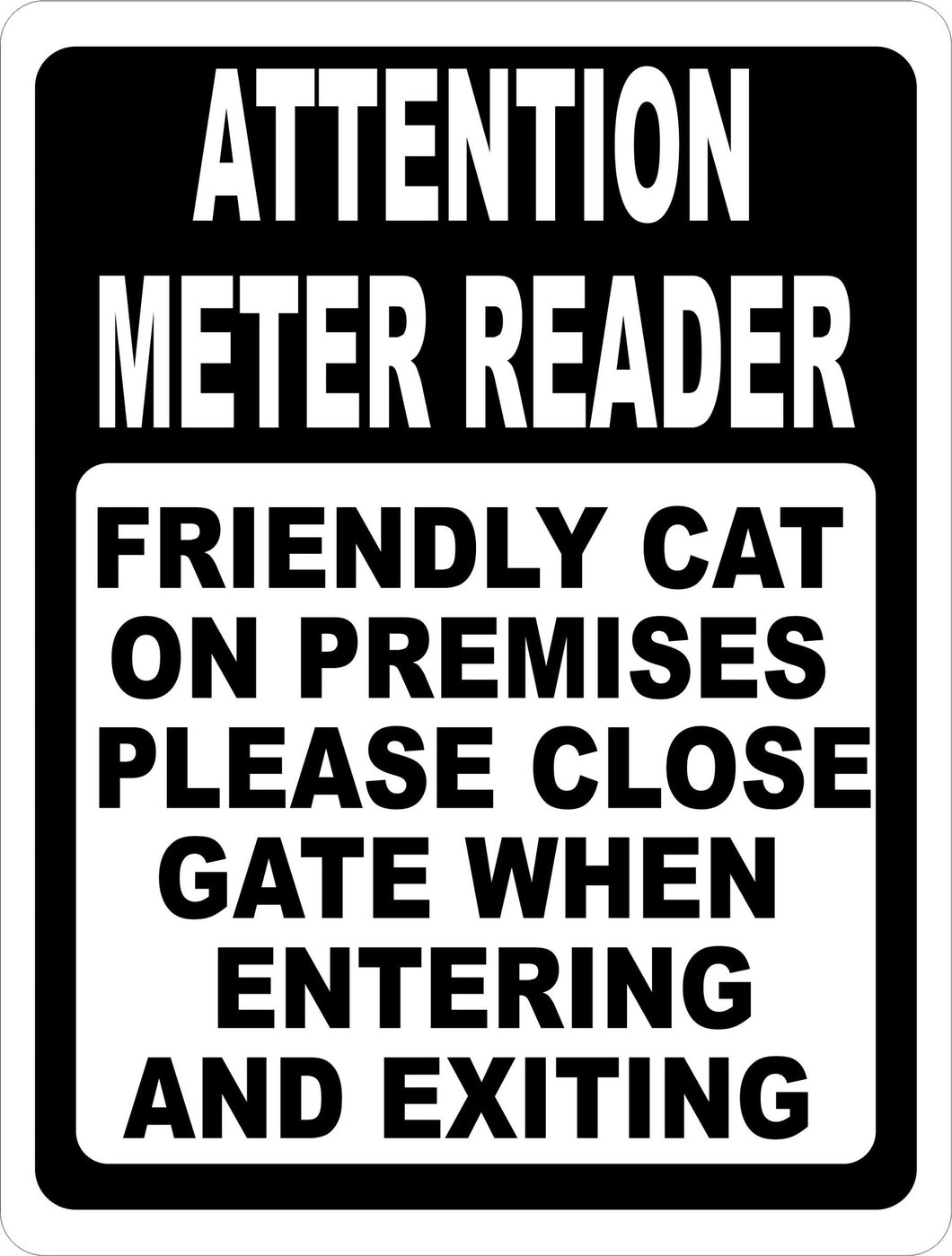 Attention Meter Reader Sign - Signs & Decals by SalaGraphics