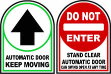 Automatic Door Keep Moving/Do Not Enter Decal Pair