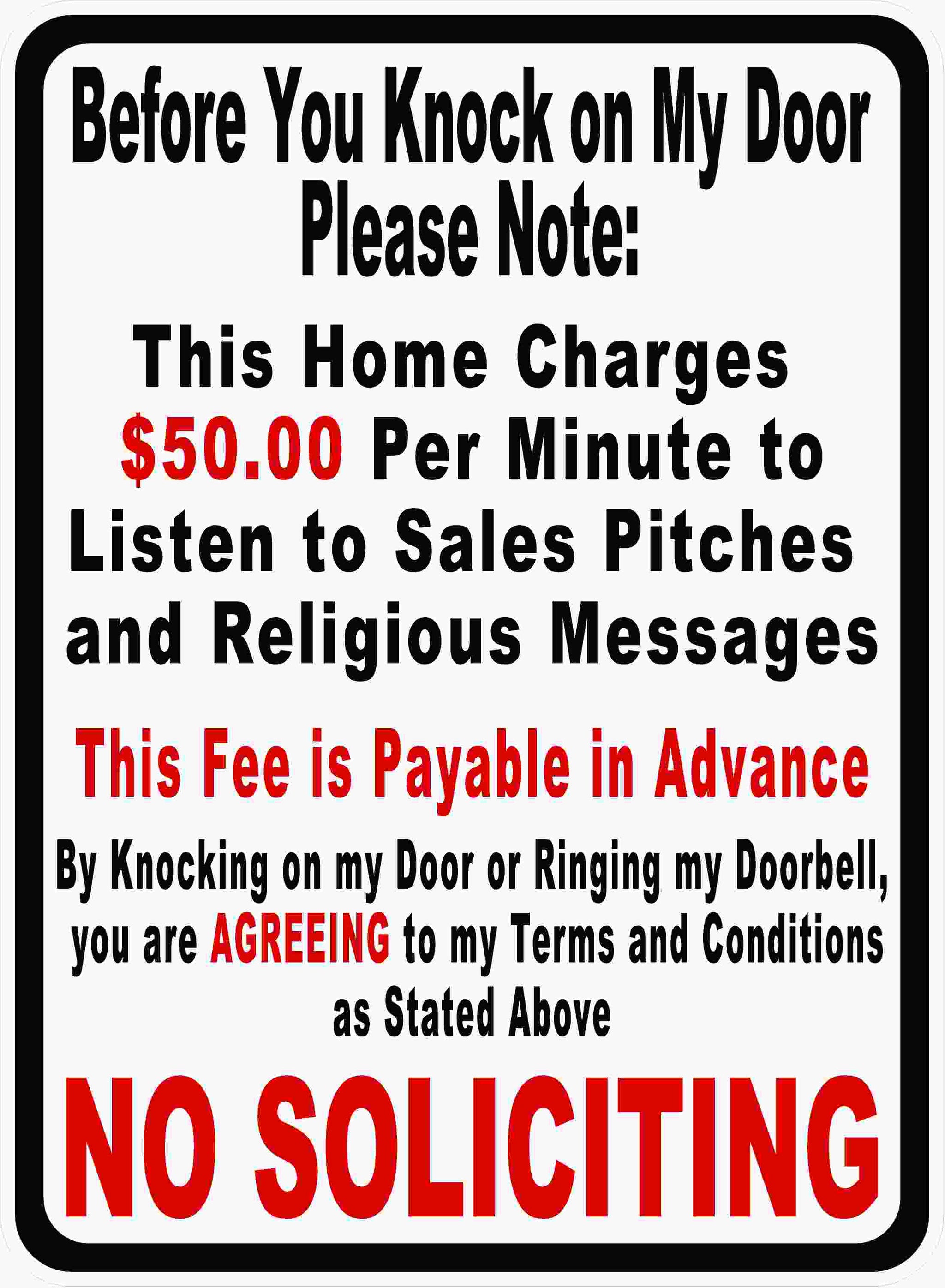 Before You Knock On My Door No Soliciting Sign – Signs by SalaGraphics