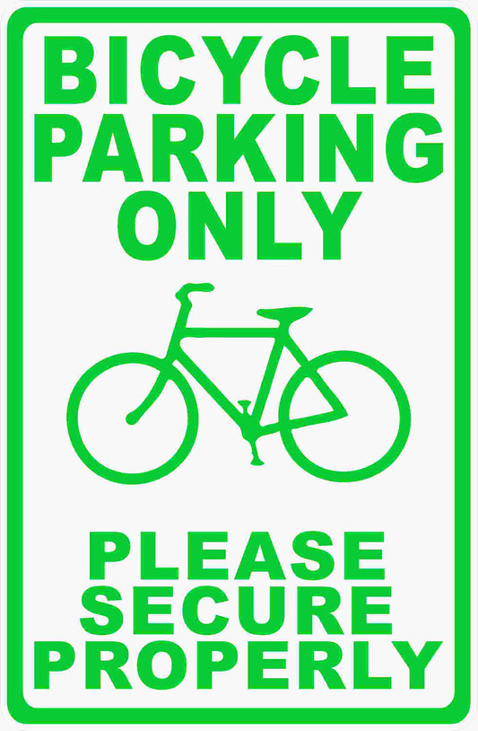 Bike Parking Only Sign by Sala Graphics