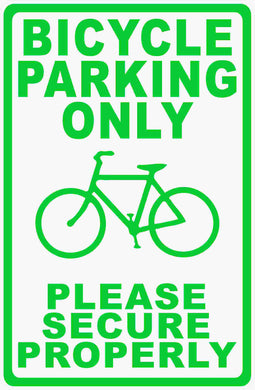 Bike Parking Only Sign by Sala Graphics
