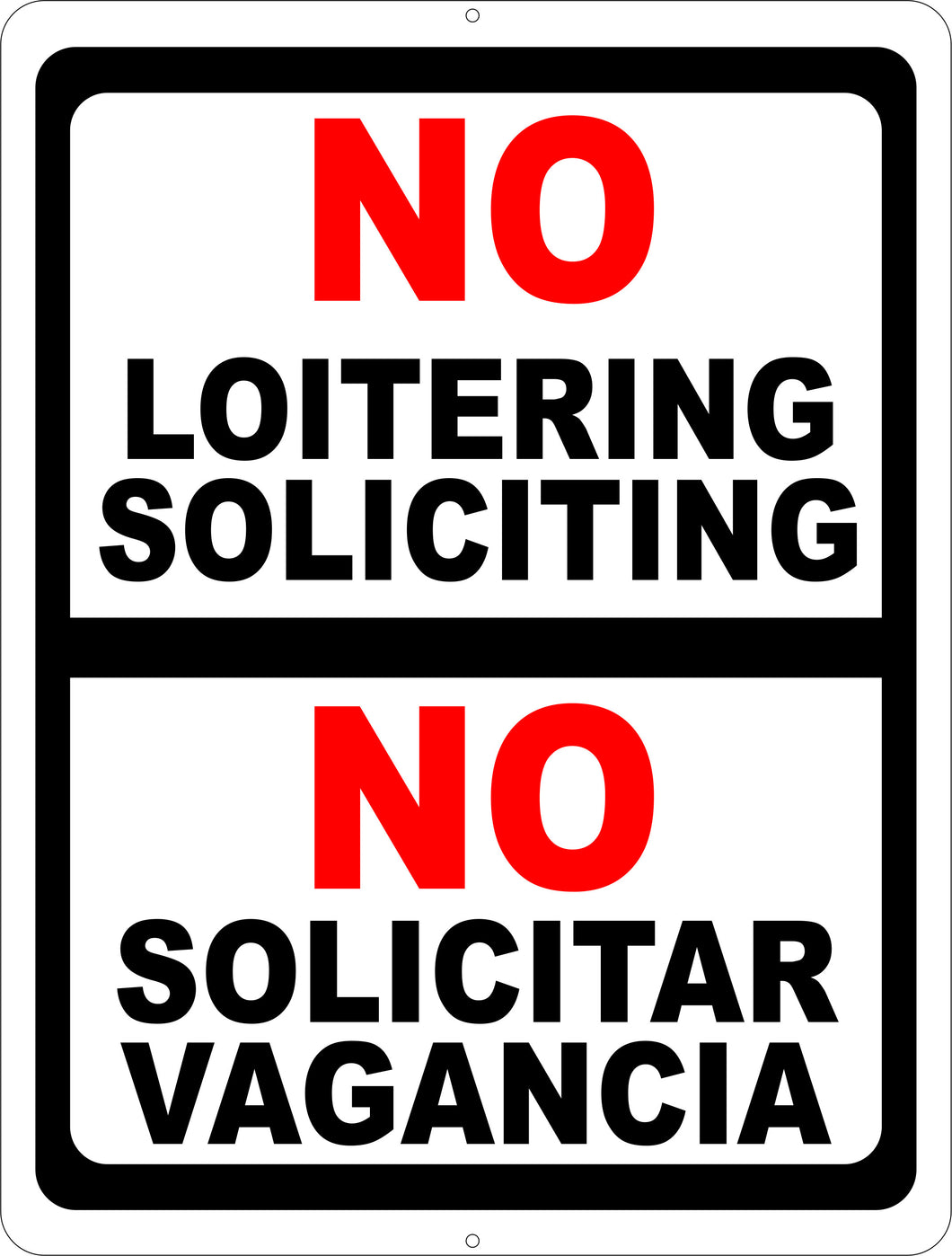 No Loitering Bilingual Sign