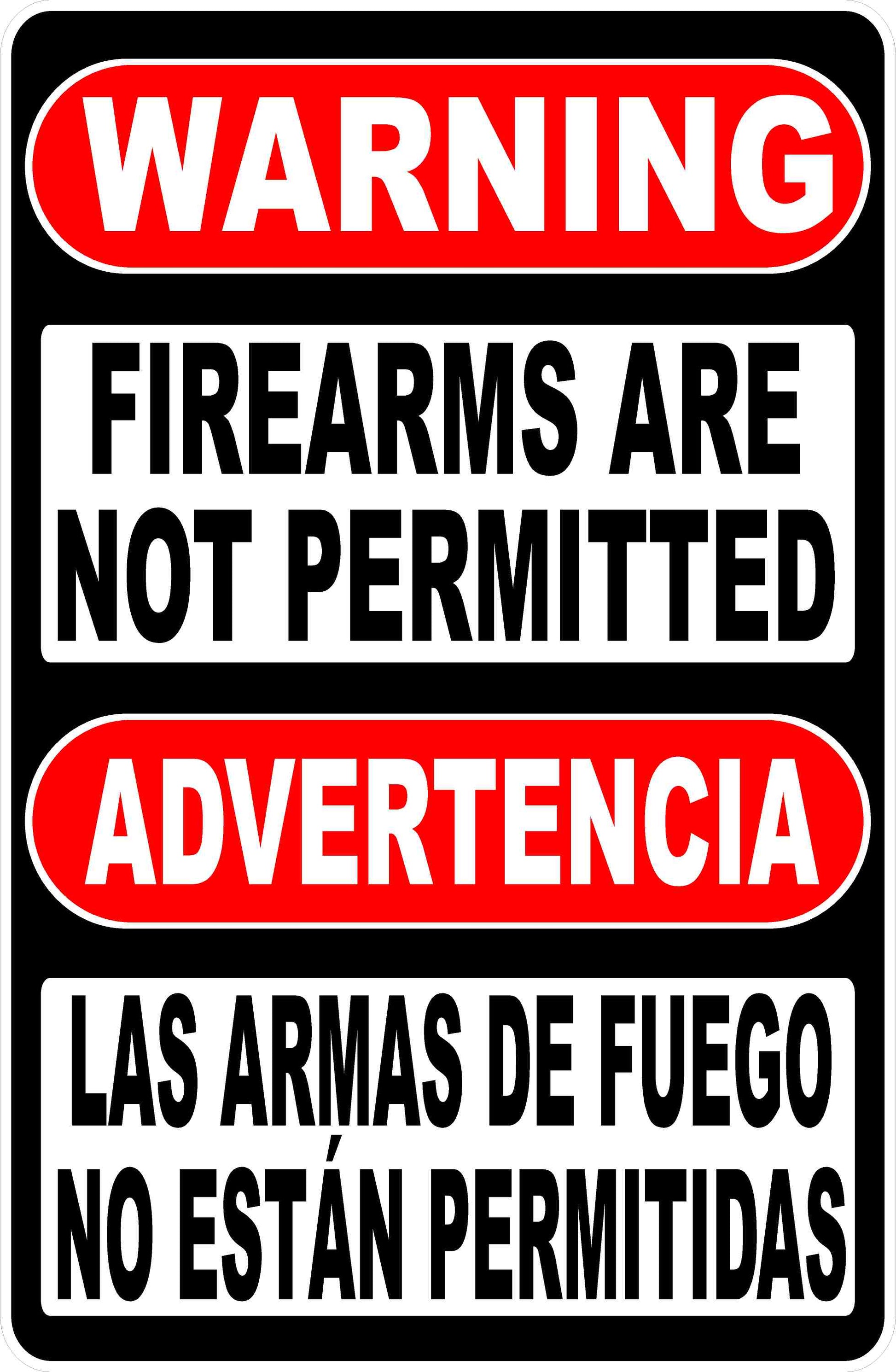 Firearms Are Not Permitted Bilingual Sign