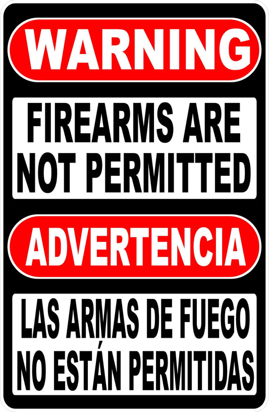 Firearms Are Not Permitted Bilingual Sign