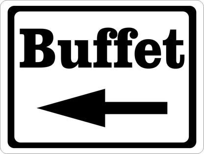Buffet Sign w/ Directional Arrow