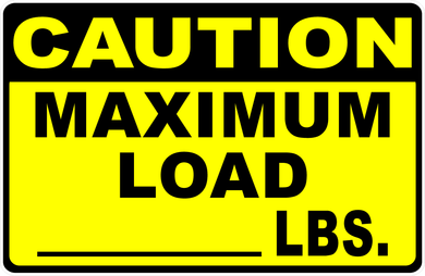 Max Load Capacity Decal