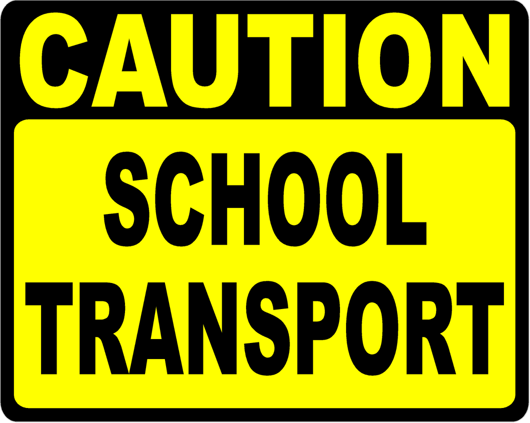 Caution School Transport Decal