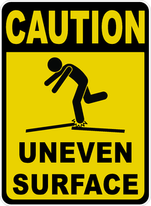 Caution Uneven Surface Sign Aluminum
