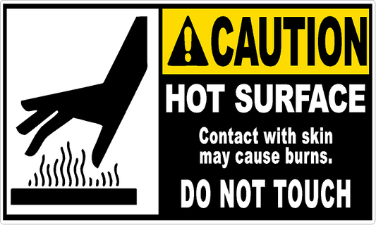Caution Hot Surface. Burn Hazard. Do Not Touch Decal Multi-Pack