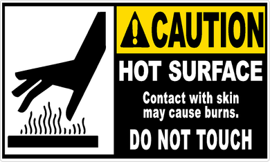 Caution Hot Surface. Burn Hazard. Do Not Touch Decal Multi-Pack