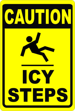 Caution Icy Steps Sign