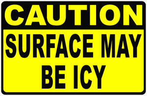 Caution Surface May Be Icy Sign