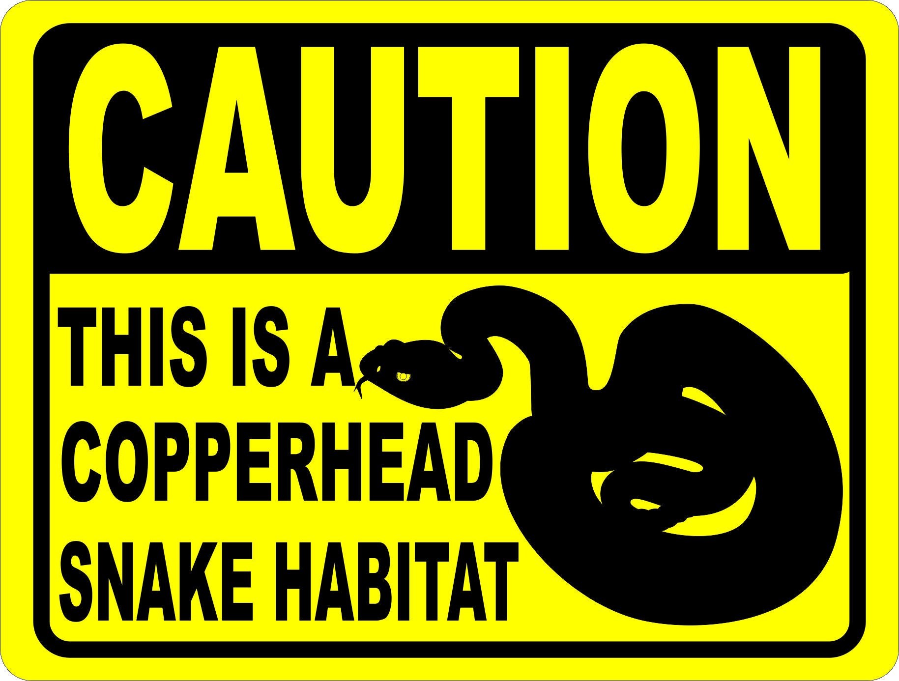 Caution This is a Copperhead Snake Habitat Sign
