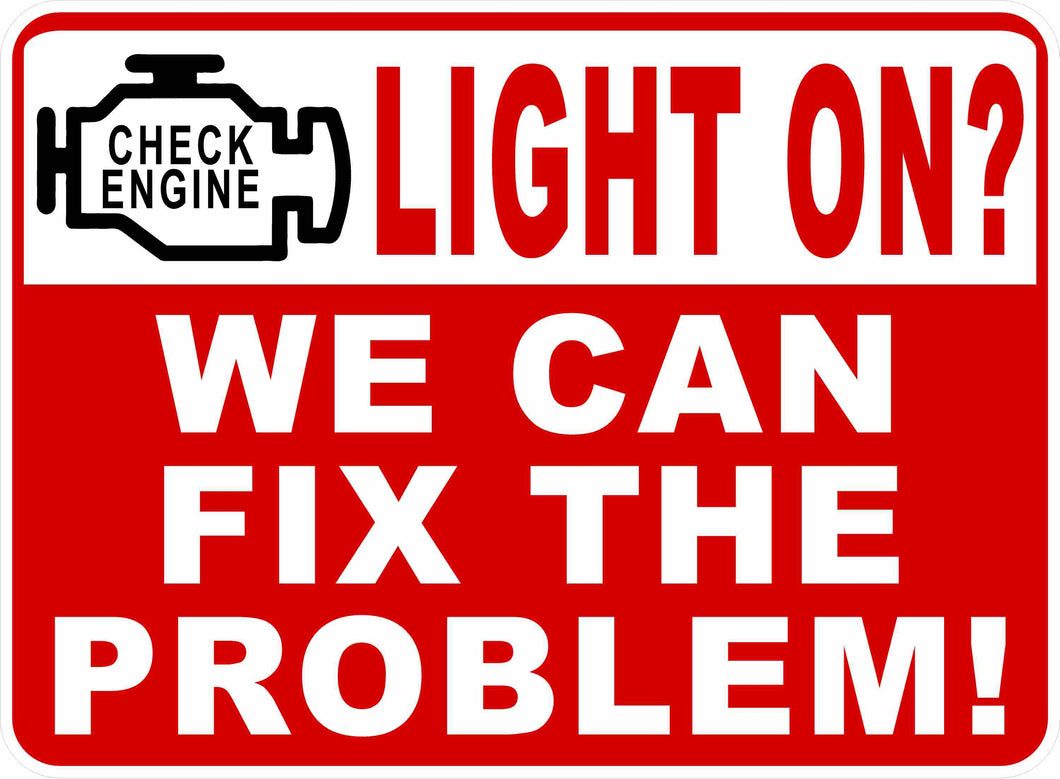 Check Engine Light Auto Repair Sign